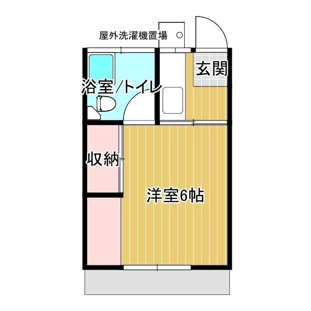 JR身延線 小井川駅 徒歩10分 1階建 築46年(1K/1階)の間取り写真