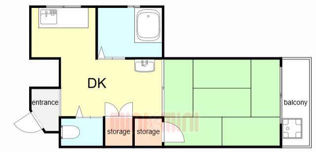 ダイヤマンション(1DK/3階)の間取り写真