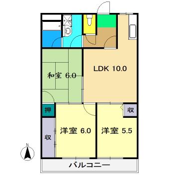SAKURA(3LDK/1階)の間取り写真