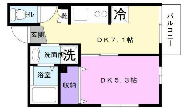 テラスLEO(1DK/1階)の間取り写真