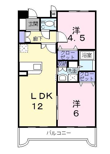 ANNEX31-V(2LDK/6階)の間取り写真
