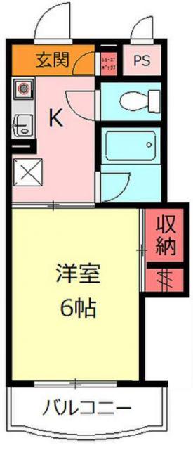 長島ビル(1K/2階)の間取り写真