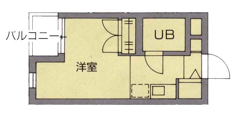 菱和パレス駒場東大前(1K/1階)の間取り写真
