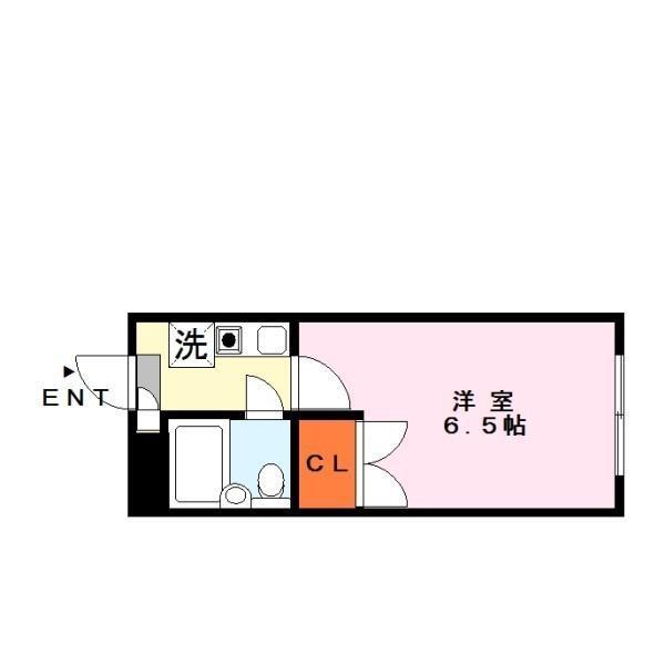 ハウゼ宮の森(1K/2階)の間取り写真