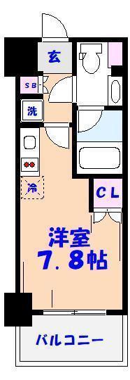 パークアクシス市川(ワンルーム/12階)の間取り写真