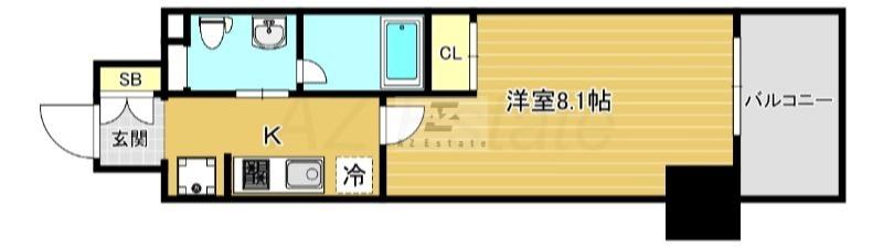 グルーヴ日本橋(1K/6階)の間取り写真