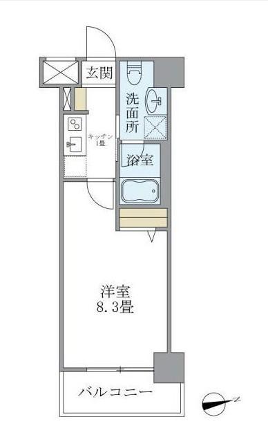 COURS(1K/9階)の間取り写真