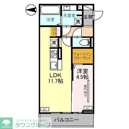 FELICITY(1LDK/2階)の間取り写真