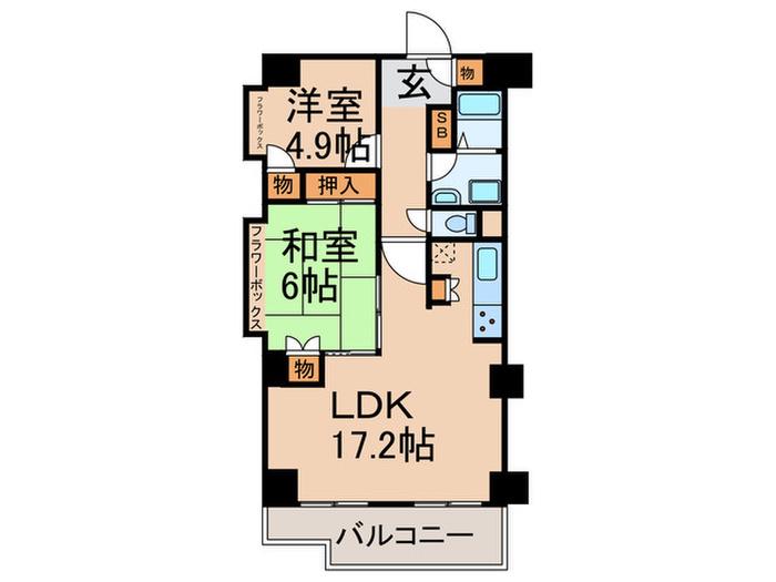 メイゾン東洞院(2LDK/3階)の間取り写真