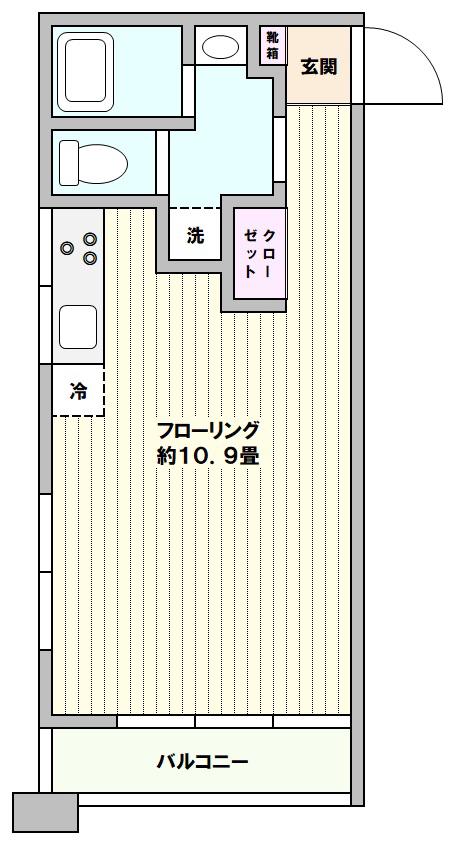 アルコーブ下北沢(ワンルーム/2階)の間取り写真
