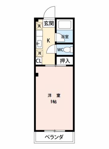 パレスサン(1K/1階)の間取り写真