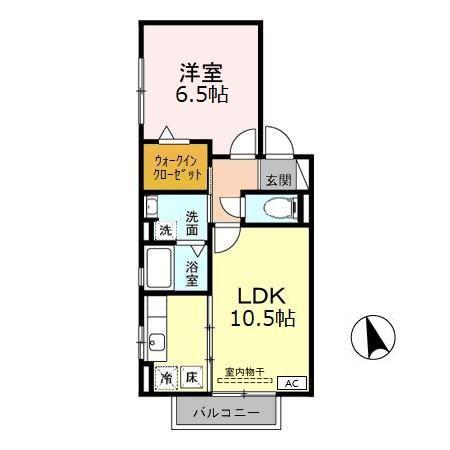 アイ・セジュール(1LDK/1階)の間取り写真
