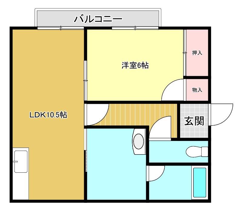 アブニールSAITOD(1LDK/2階)の間取り写真