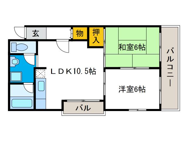 ベルメゾンイトウ(2LDK/2階)の間取り写真