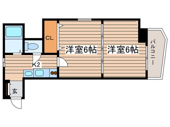 桜マンションⅡ(2K/2階)の間取り写真