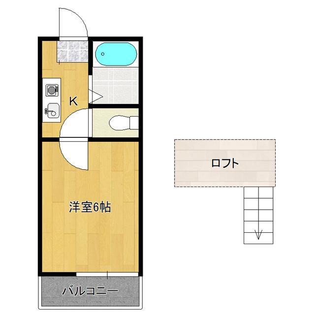 STタウン(1K/2階)の間取り写真