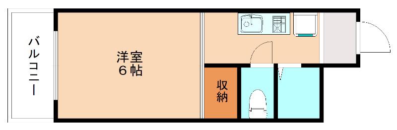 コラソン1000吉田ビル(1K/2階)の間取り写真