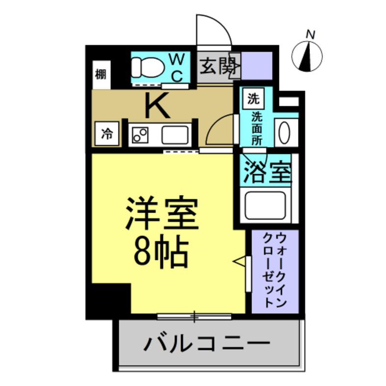 グランアルモニ(1K/4階)の間取り写真