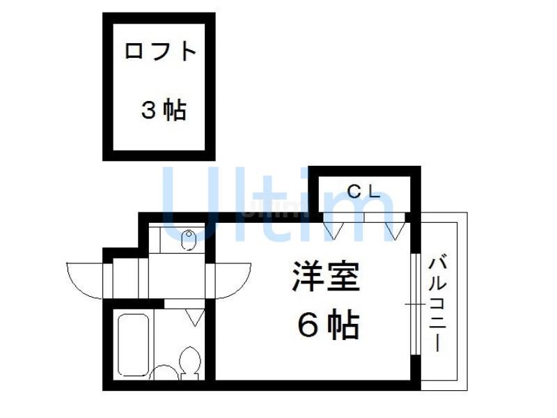 ベルメゾン京都(1K/2階)の間取り写真