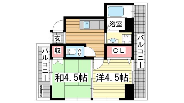 スエヒロマンション(2K/2階)の間取り写真