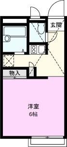 ソレーユ(ワンルーム/1階)の間取り写真
