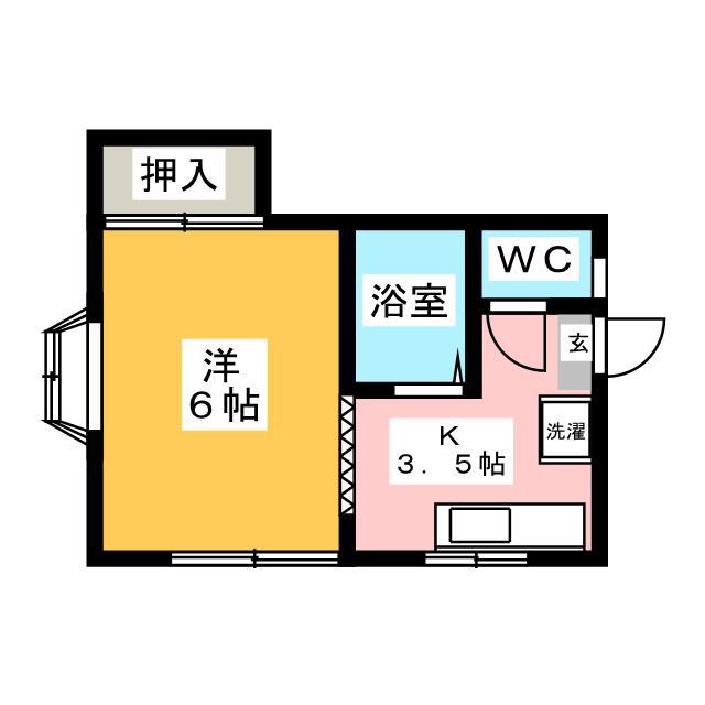 シェモア(1K/2階)の間取り写真