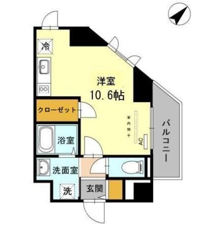HILL FLAT OSAKI(ワンルーム/3階)の間取り写真