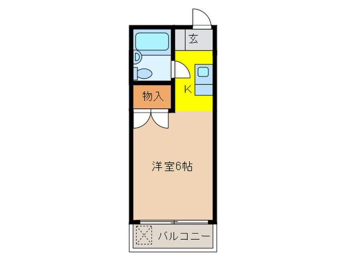 キャビンタコス(1K/2階)の間取り写真