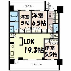 プライムメゾン萱場公園(3LDK/4階)の間取り写真