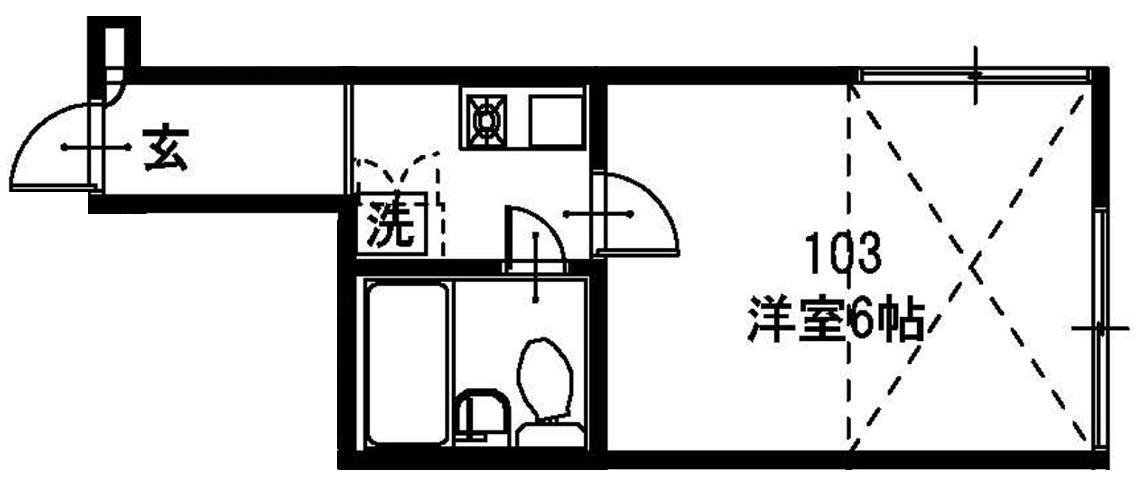ジュネスコート(1K/1階)の間取り写真