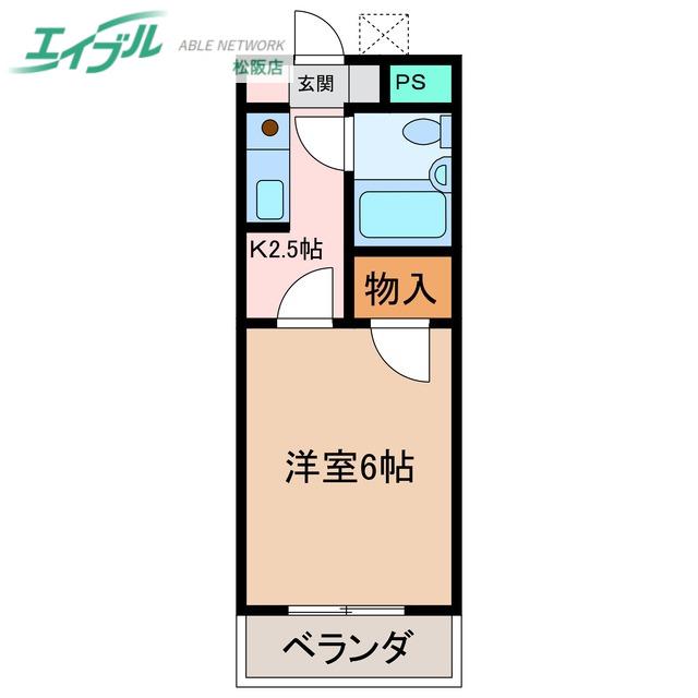 コーポワールドA(1K/2階)の間取り写真