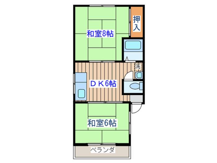 303コーポ(2DK/2階)の間取り写真