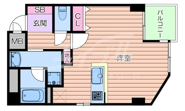 アクティス長野東(ワンルーム/3階)の間取り写真