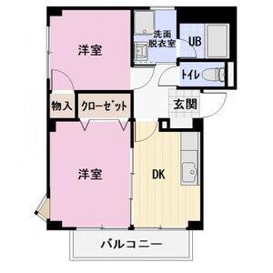 サナール広丘(2DK/2階)の間取り写真