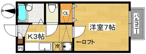 センチュリー大和(1K/2階)の間取り写真