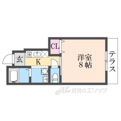サークル7(1K/1階)の間取り写真