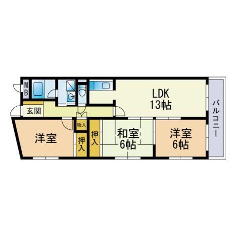 アイディール16(3LDK/3階)の間取り写真
