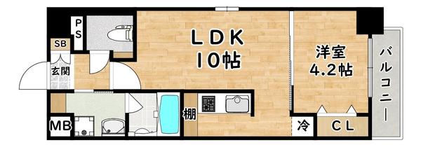 SGSA STAGE(1LDK/4階)の間取り写真