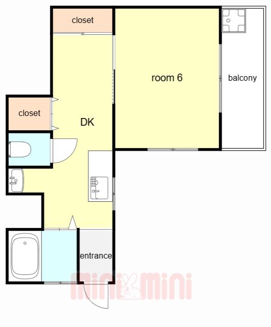 みやマンション(1DK/3階)の間取り写真