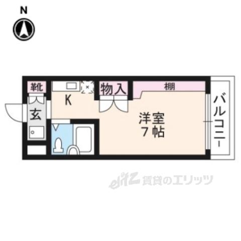 シェラールⅠ(1K/4階)の間取り写真