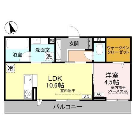 DーROOM福住 A棟(1LDK/2階)の間取り写真