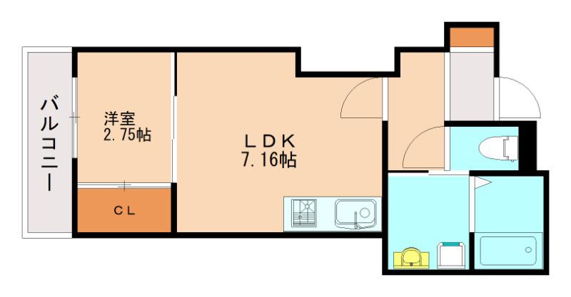 CHARME MAISON香椎(1LDK/1階)の間取り写真