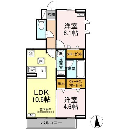 グラシアーレ(2LDK/1階)の間取り写真