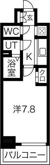 THE RESIDENCE H(1K/3階)の間取り写真