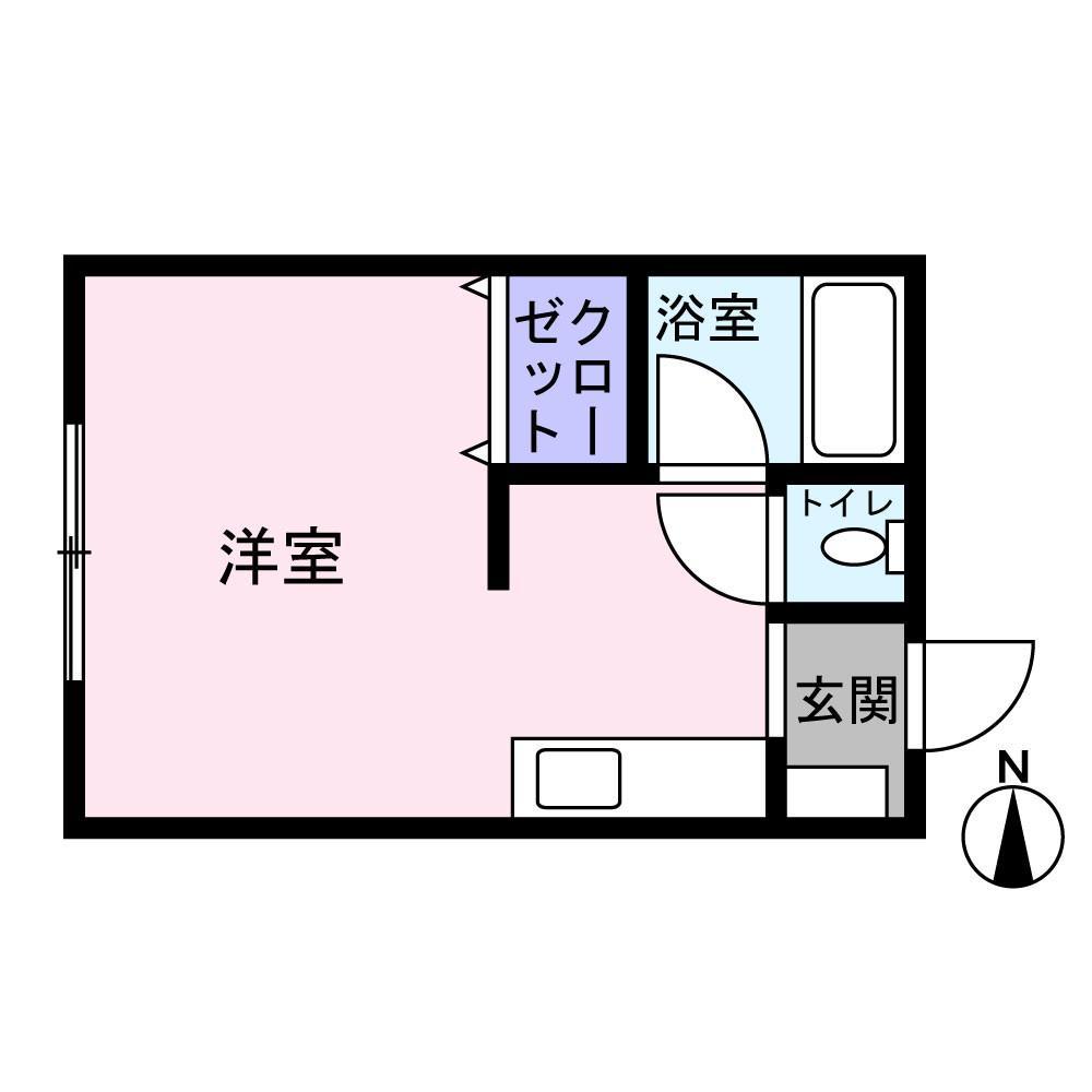 プレジール(ワンルーム/2階)の間取り写真