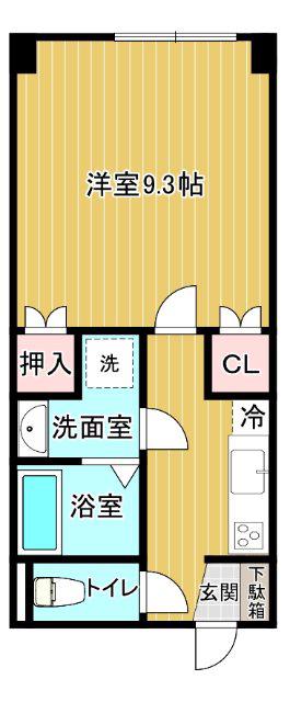 ブライト藤木(1K/2階)の間取り写真