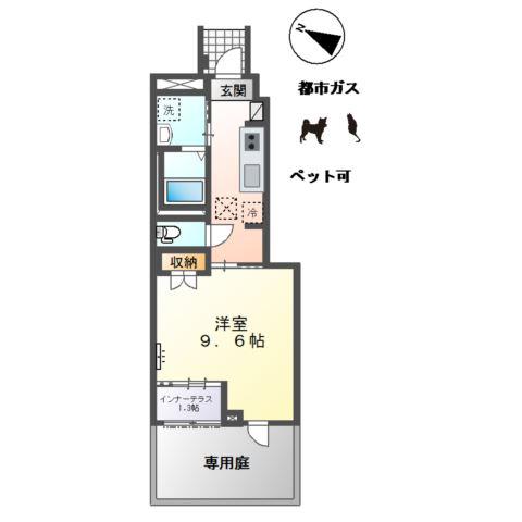 萩原町アパート(1K/1階)の間取り写真