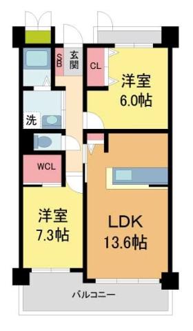 アイエフコート甲子園(2LDK/4階)の間取り写真