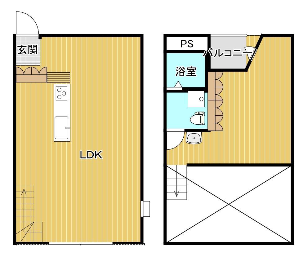 STUDIO55(1LDK/3階)の間取り写真