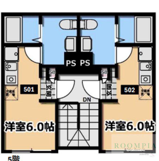 KI-FLAT 山吹町(ワンルーム/5階)の間取り写真